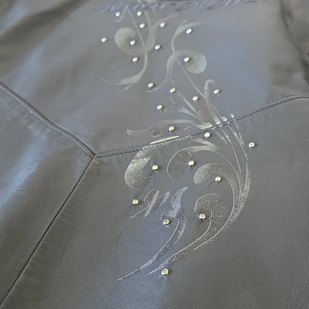 Women's Harley- Davidson Wicked Willie G Skull Genuine Leather Size S. Swarvoski - Picture 5 of 16